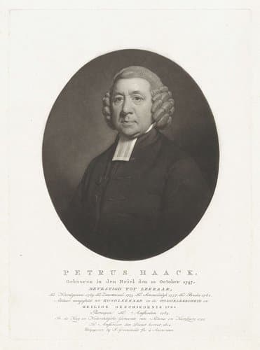 Portret van de predikant Petrus Haack by Charles Howard Hodges