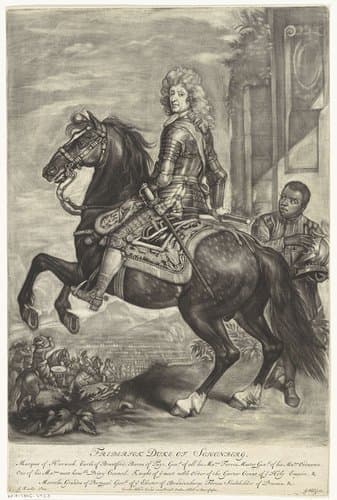 Ruiterportret van Frederick Schomberg in harnas