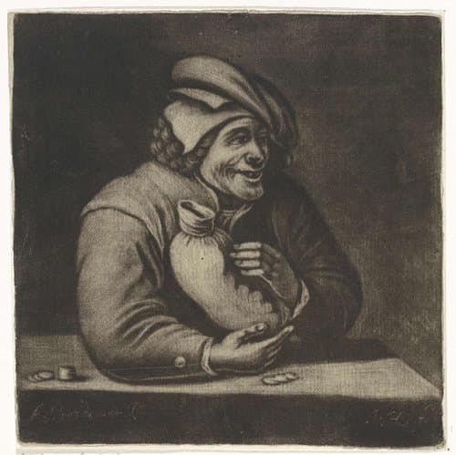 Man met een geldzak by Jacob Hoolaart