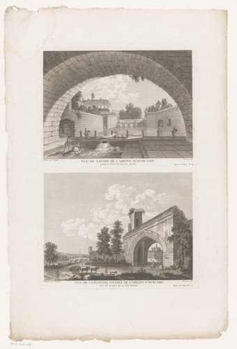 Vue de l'Ancienne entrée de l'Abbaye d'Ourcamp by François Denis Née
