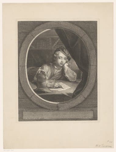 Portret van Charles-Antoine Coypel by Nicolas Henri Tardieu