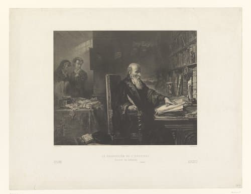 Kanselier Michel de l'Hospital schrijft zijn testament by Adolphe Mouilleron