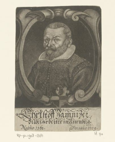 Portret van Christoph Jamnitzer by Georg Fennitzer