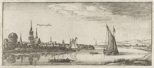 Gezicht op Wageningen aan de Nederrijn by Wenceslaus Hollar