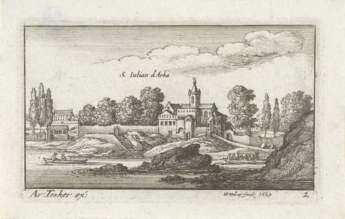 Gezicht op St. Juliano d'Arba by Wenceslaus Hollar