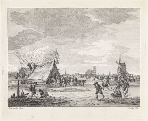 IJsvermaak bij een stad by Robbert Muys
