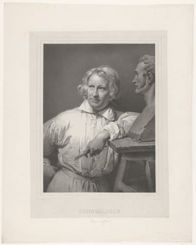 Portret van Bertel Thorvaldsen by Isaac Wilhelm Tegner