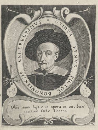Portret van schilder Guido Reni by Bartolommeo Coriolano