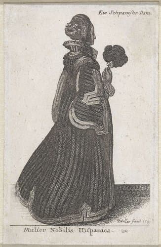 Adellijke vrouw uit Spanje by Wenceslaus Hollar