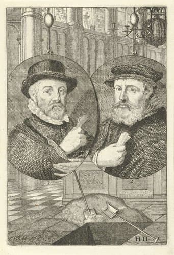 Dubbelportret van Dirck en Wouter Pietersz. Crabeth by Jan l'Admiral