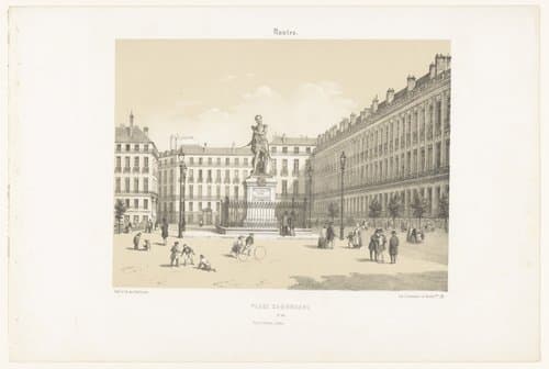 Zicht op de Cours Cambronne in Nantes by Léon Auguste Asselineau