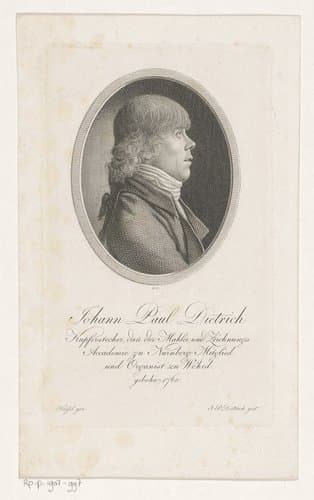 Portret van Johann Paul Dietrich by Johann Paul Dietrich