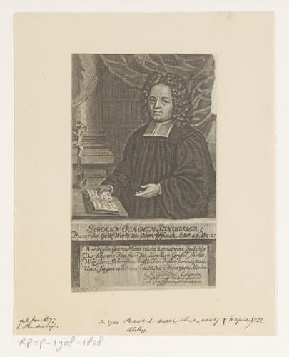 Portret van Johann Joachim Pinggieser by Johann Georg Mentzel