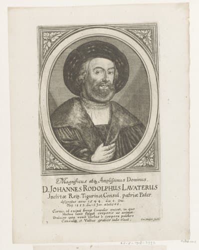 Portret van Johann Rudolf Lavater by Conrad Meyer