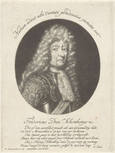 Portret van Friedrich Arnaud hertog van Schomberg by Pieter Schenk (I)
