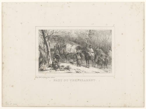 Tocht van lansiers door de sneeuw by Nicolas Toussaint Charlet