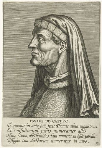 Portret van Paolo da Castro by Philips Galle