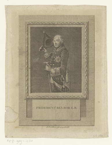 Portret van Frederik de Grote by Johann Esaias Nilson