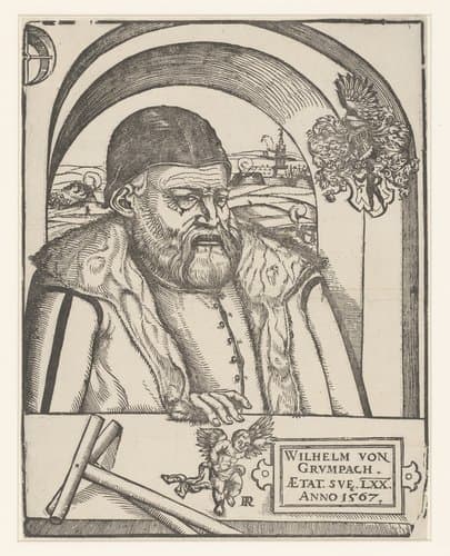 Portret van Wilhelm von Grumbach by anonymous; Monogrammist PR (Duitsland)