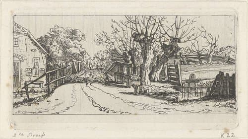 Weggetje langs een boerderij by Jacobus Ludovicus Cornet