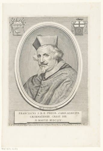 Portretten van kardinalen met twee wapenschilden by Giuseppe Maria Testana