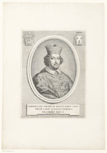 Portretten van kardinalen met twee wapenschilden by Giuseppe Maria Testana