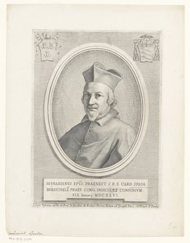 Portretten van kardinalen met twee wapenschilden by Giuseppe Maria Testana