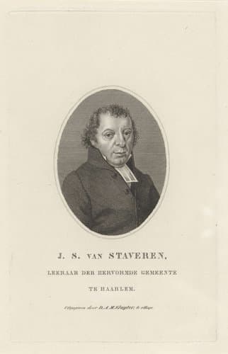 Portret van Johannes Samuel van Staveren by Walraad Nieuwhoff