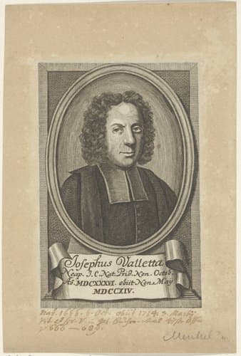 Portret van Josephus Valletta by Johann Georg Mentzel