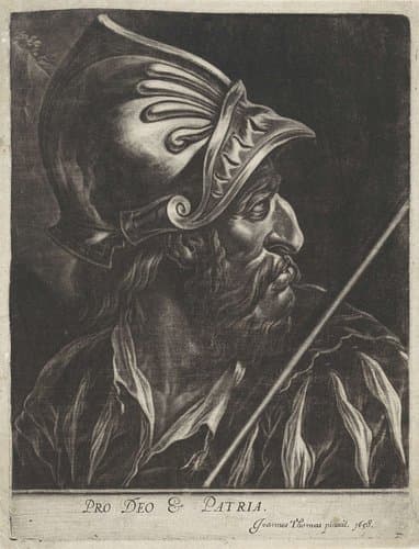 Buste van een gehelmde soldaat by Jan Thomas