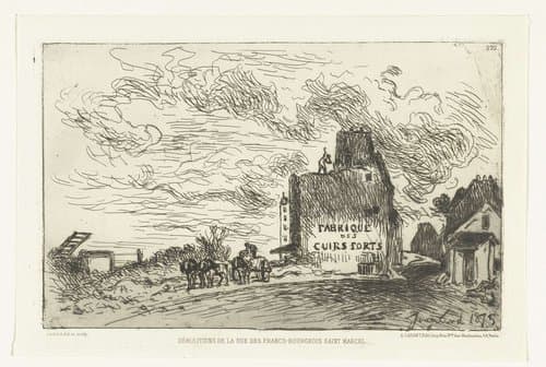 Démolitions de la Rue des Francs-Bourgeois Saint Marcel by Johan Barthold Jongkind