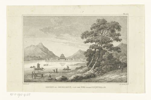 Gezicht op Chengalpattu vanaf de weg naar Conjeveram te India by Johannes Christiaan Bendorp