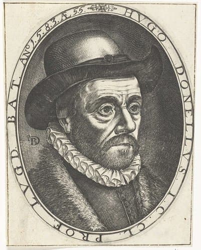 Portret van Hugo Donellus by Bartholomeus Willemsz. Dolendo