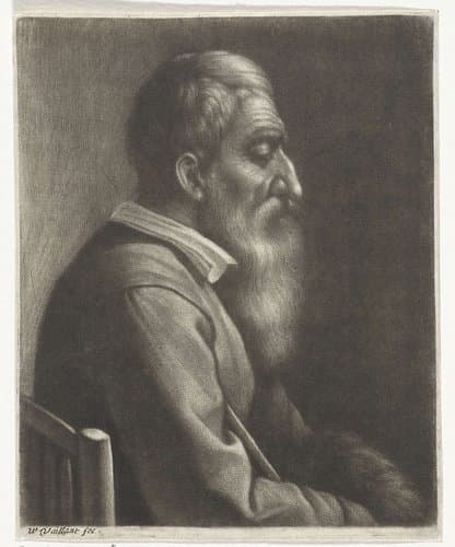 Bebaarde oude man in een stoel by Wallerant Vaillant