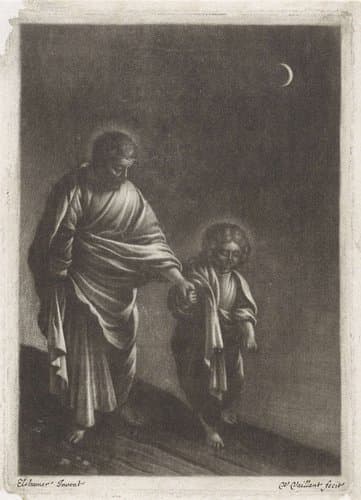 De heilige Jozef met het Christuskind by Wallerant Vaillant