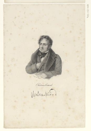 Portret van François-René de Chateaubriand by anonymous; veuve Delpech (Naudet)
