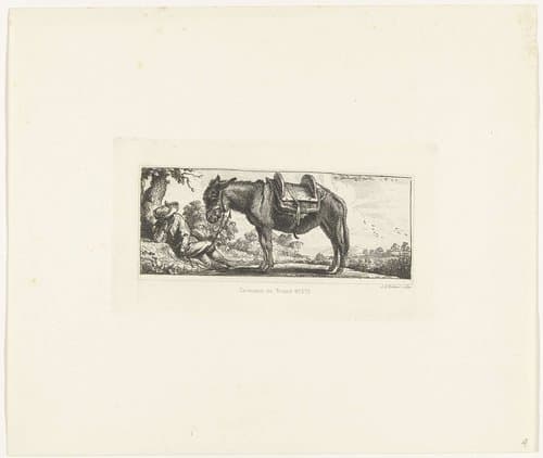 Man met ezel by Johannes Arnoldus Boland