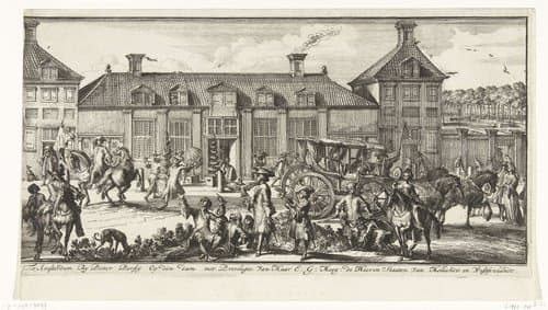 Gezicht op Paleis Het Loo (profiel by Romeyn de Hooghe
