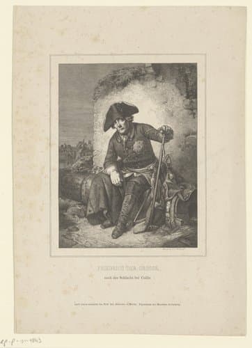 Portret van Frederik de Grote na de slag bij Kolín by Johann Gottfried Flegel