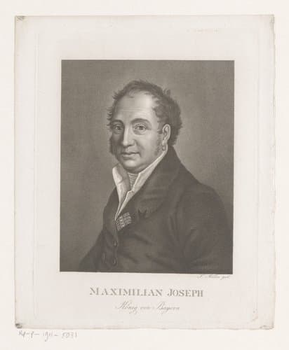 Portret van Maximiliaan I Jozef, koning van Beieren by Johann Friedrich Wilhelm Müller