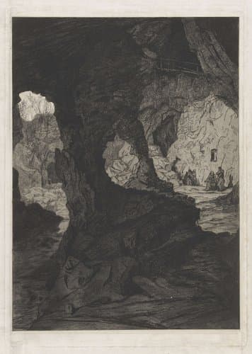 Gezicht op een grot by Martinus Antonius Kuytenbrouwer jr.