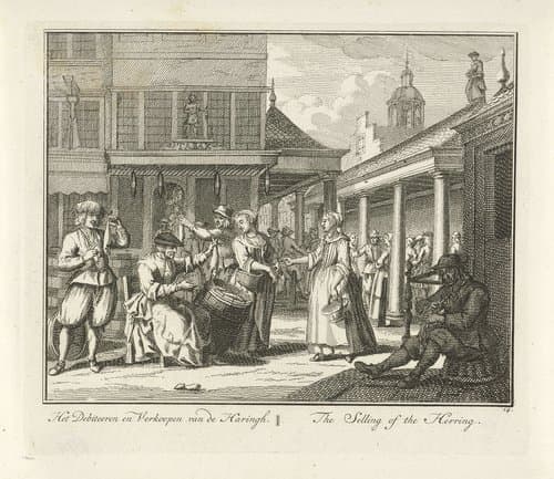 Verkoop van haring by Adolf van der Laan