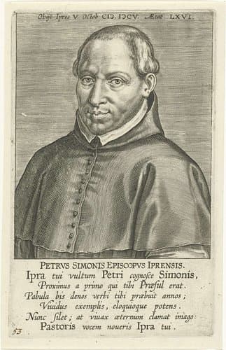 Portret van Petrus Simons by Philips Galle