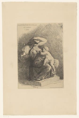 Moeder met kind aan de borst by Jules Isidore Lafrance