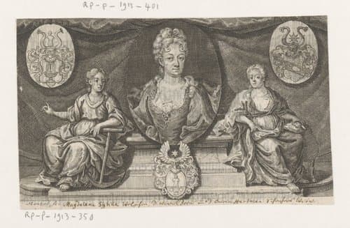 Portret van Magdalena Sibylla Schacher by Johann Georg Mentzel