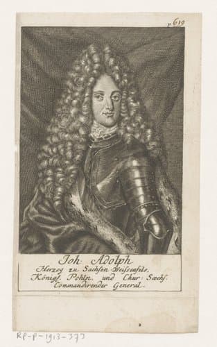 Portret van Johann Adolph II von Sachsen-Weißenfels by Johann Georg Mentzel