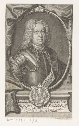 Portret van Balthasar Alexander Freiherr Knobelsdorff by Johann Georg Mentzel