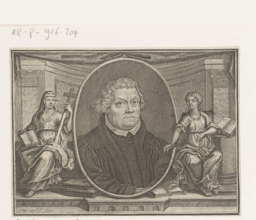 Portret van Martin Luther by Johann Georg Mentzel