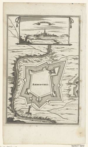 Illustratie voor 'Den Arbeid van Mars' van Allain Manesson Mallet by Romeyn de Hooghe