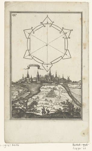 Illustratie voor 'Den Arbeid van Mars' van Allain Manesson Mallet by Romeyn de Hooghe